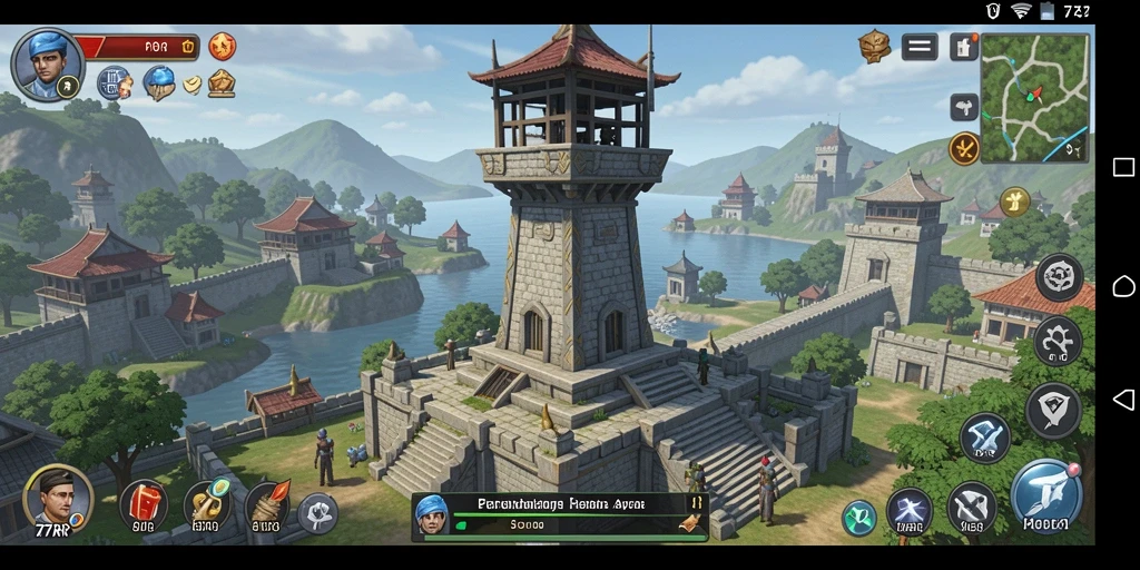 Tampilan layar utama gameplay Tower Defense 77RP yang menegangkan.