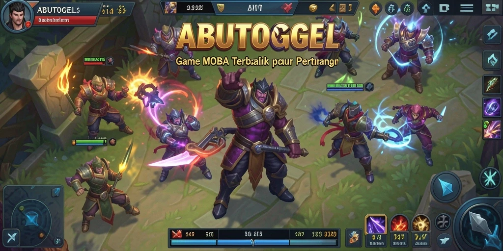 Screenshot gameplay ABUTOGEL yang menunjukkan aksi seru di arena MOBA.
