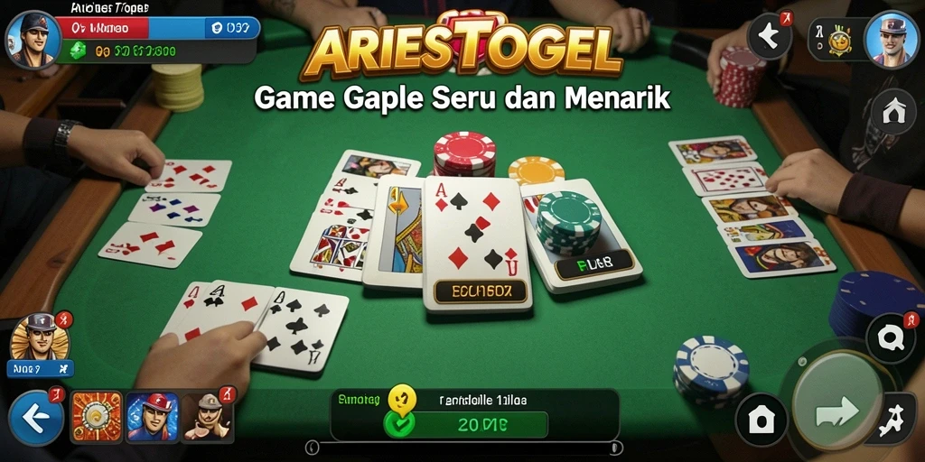 Screenshot gameplay ARIESTOGEL menampilkan suasana seru permainan Gaple.