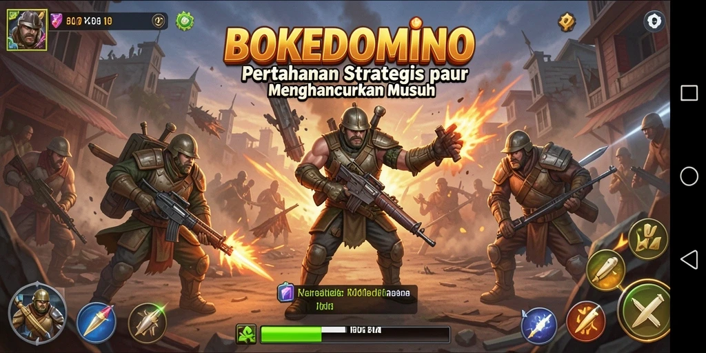 Tampilan gameplay menarik dari BOKEDOMINO yang penuh strategi.
