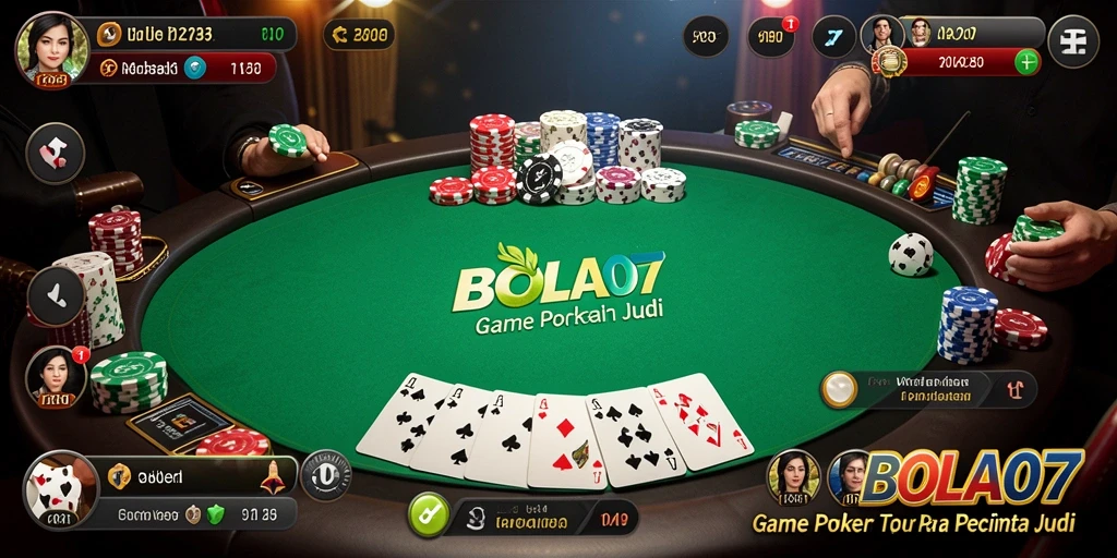 Tangkapan layar permainan BOLA07 yang menampilkan aksi bermain Poker yang seru.