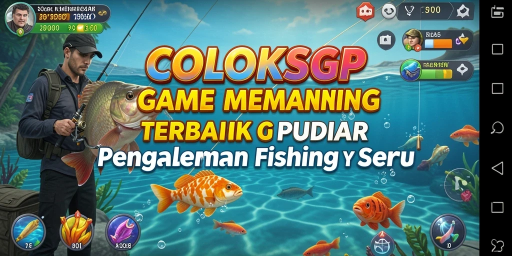 Tampilan gameplay utama COLOKSGP dengan momen memancing yang mendebarkan.