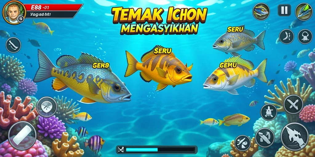 Tampilan gameplay Tembak Ikan yang seru dan menarik.