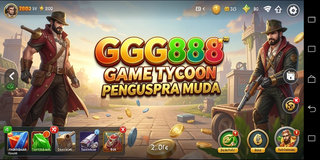 Tampilan gameplay GGG888 yang menampilkan simulasi bisnis yang menyenangkan.