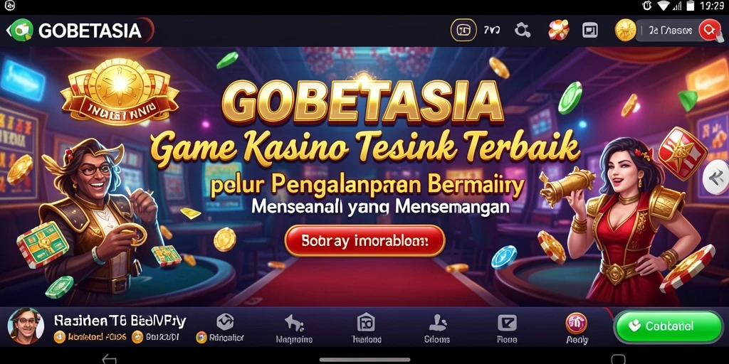 Tampilan gameplay GOBETASIA dengan berbagai pilihan permainan kasino.