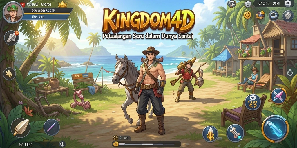 Tampilan gameplay KINGDOM4D yang penuh warna dan menantang.
