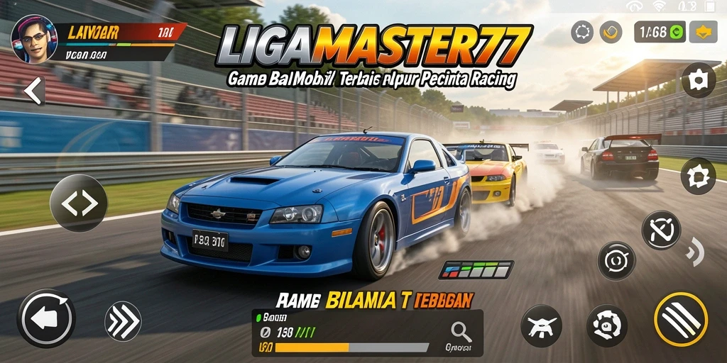 Tampilan gameplay balap yang seru dan mendebarkan dalam LIGAMASTER77.
