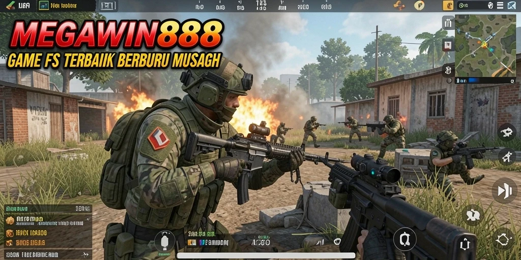 Tampilan gameplay mendebarkan di <strong>MEGAWIN888</strong> dengan aksi tembak-menembak yang intens.