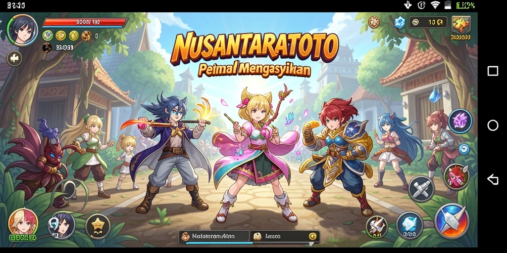 Tampilan gameplay NUSANTARATOTO yang penuh warna dan aksi.