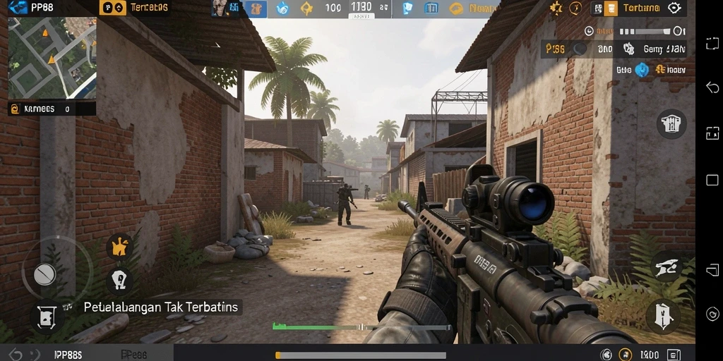Screenshot aksi mendebarkan dalam game FPS PP88.