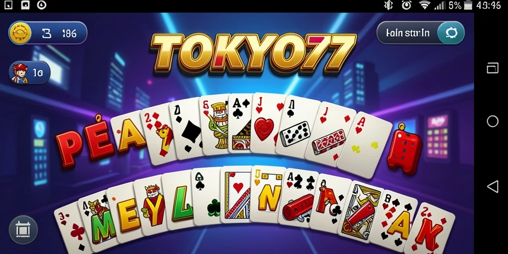 Screenshot utama TOKYO77 menampilkan gameplay Domino yang seru dan interaktif.